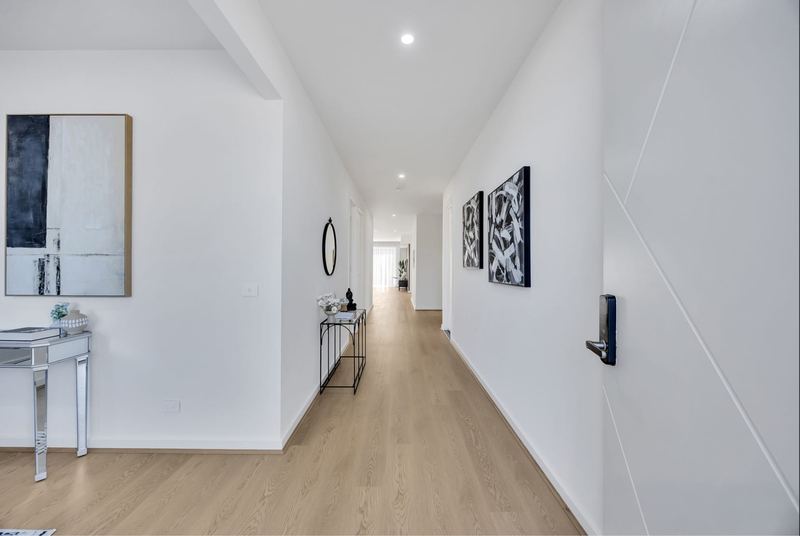 Entry hallway with smart lock front door